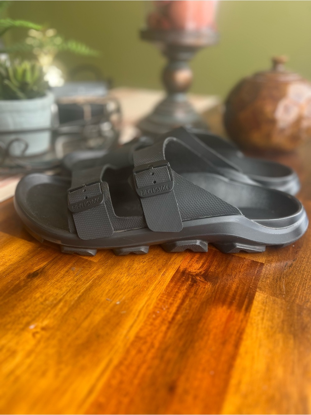 Birkenstock Men’s Mogami Terra Black Two-Strap Slide Sandals - Picture 2 of 6